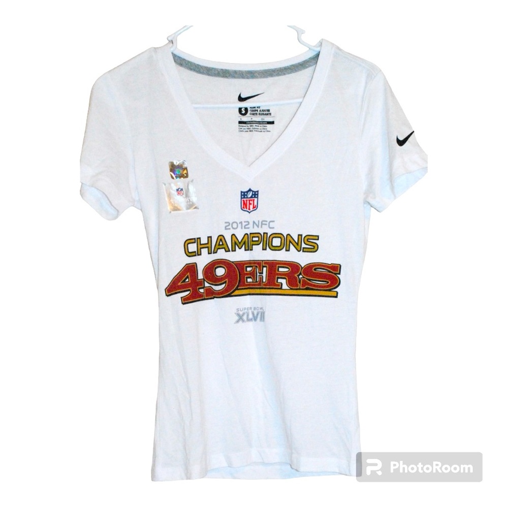 Nike nfl 49ers vneck white